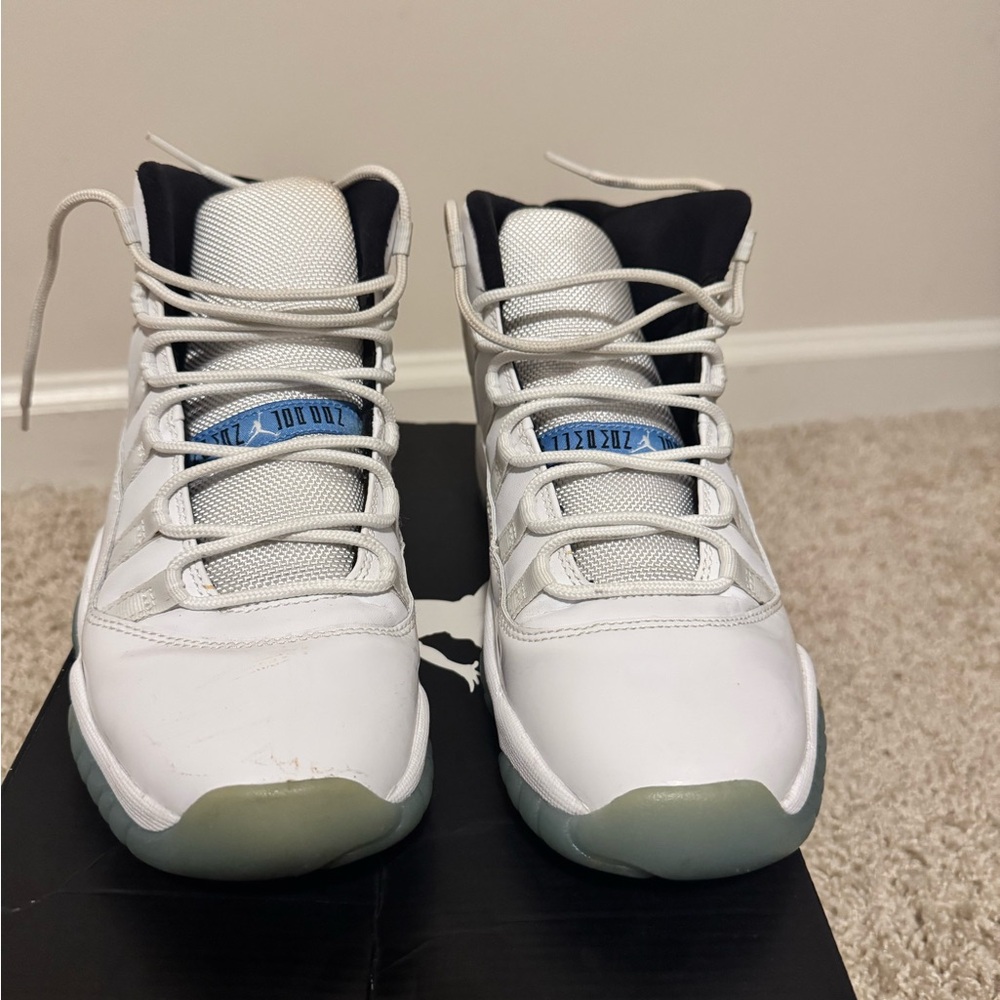 Jordan 11 Retros Legend Blues White and Blue Sneakers
